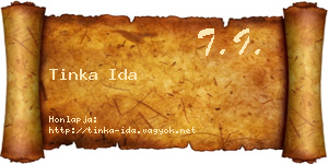 Tinka Ida névjegykártya